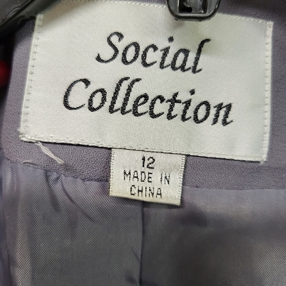 Vintage Social Collection size 12 jacket and skirt grey - Picture 2 of 16